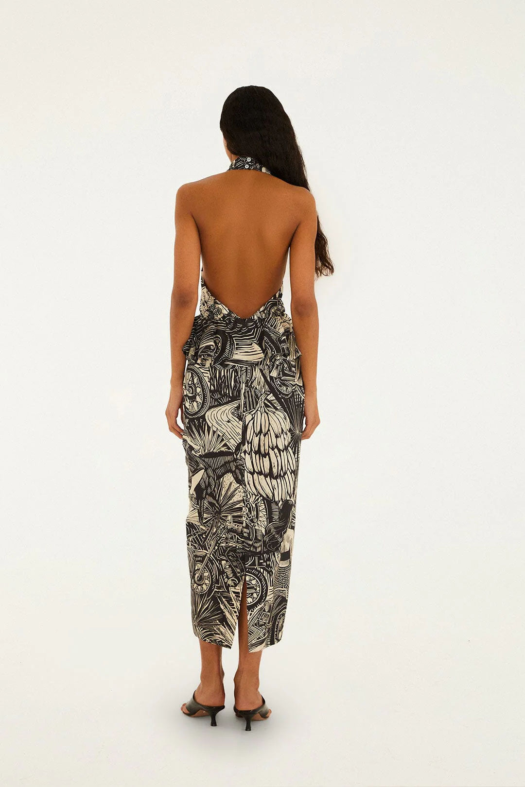 Ruta Beige Embroidered Maxi Dress - Image 4