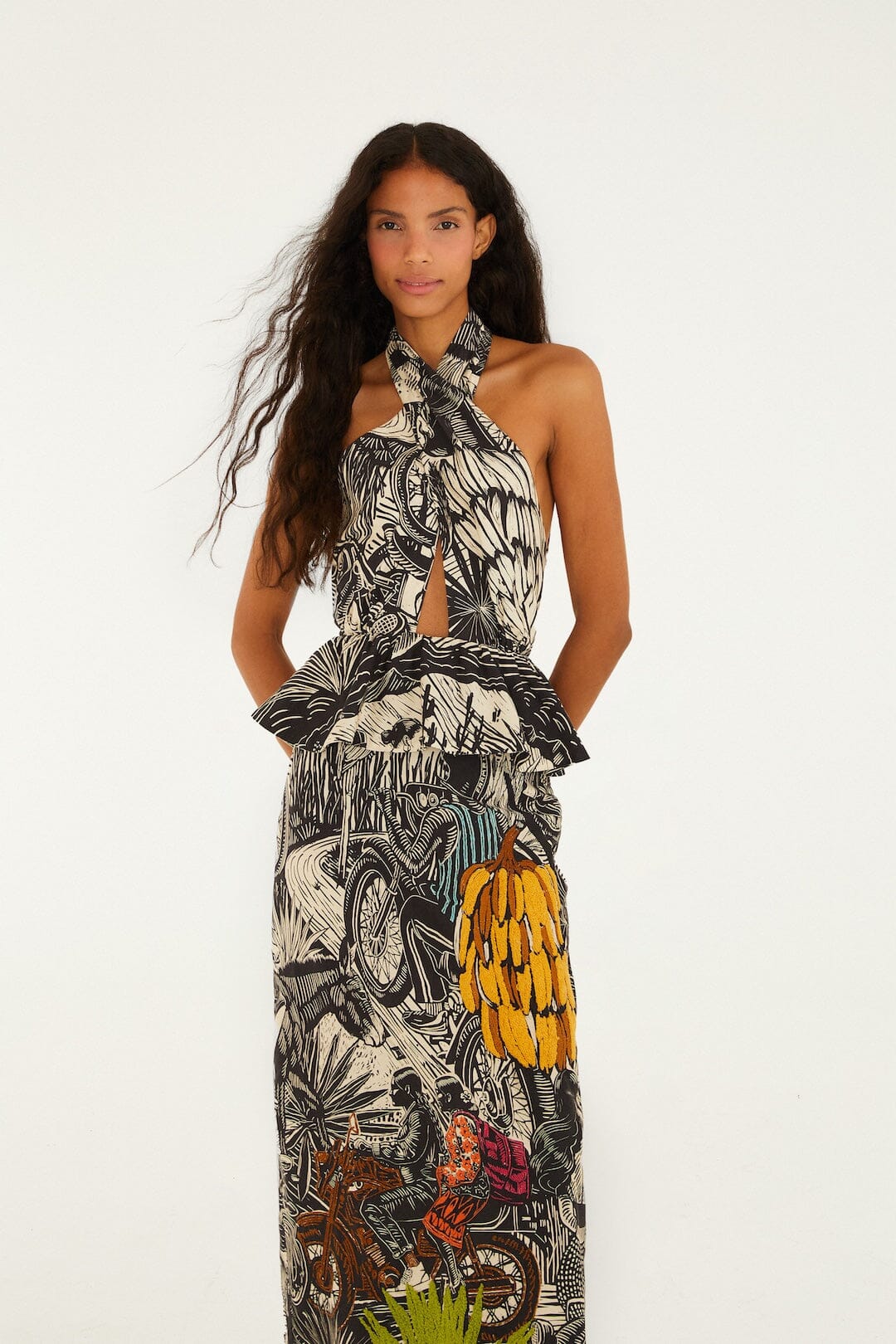 Ruta Beige Embroidered Maxi Dress - Image 6