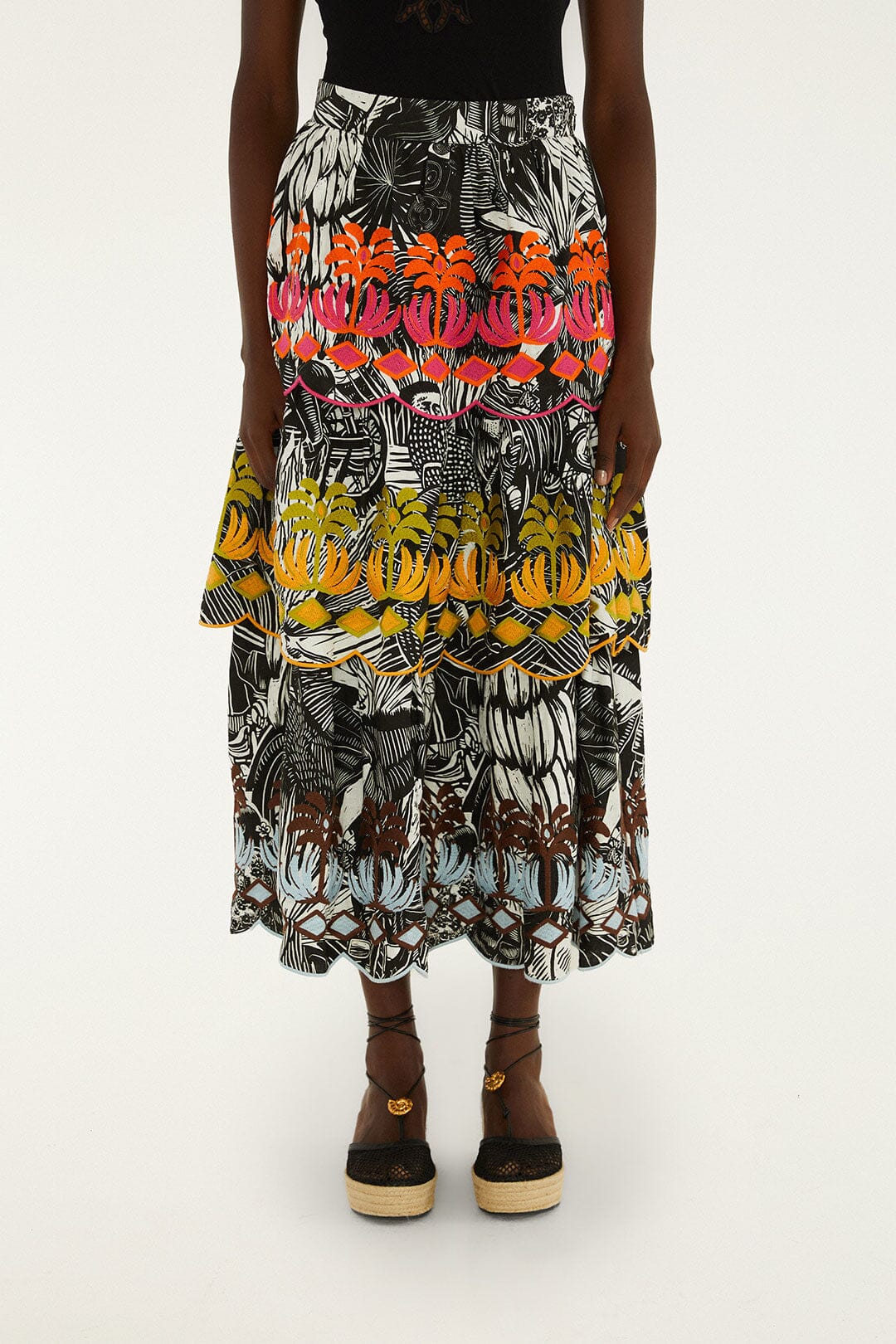 Black Ruta Layered Maxi Skirt - Image 2