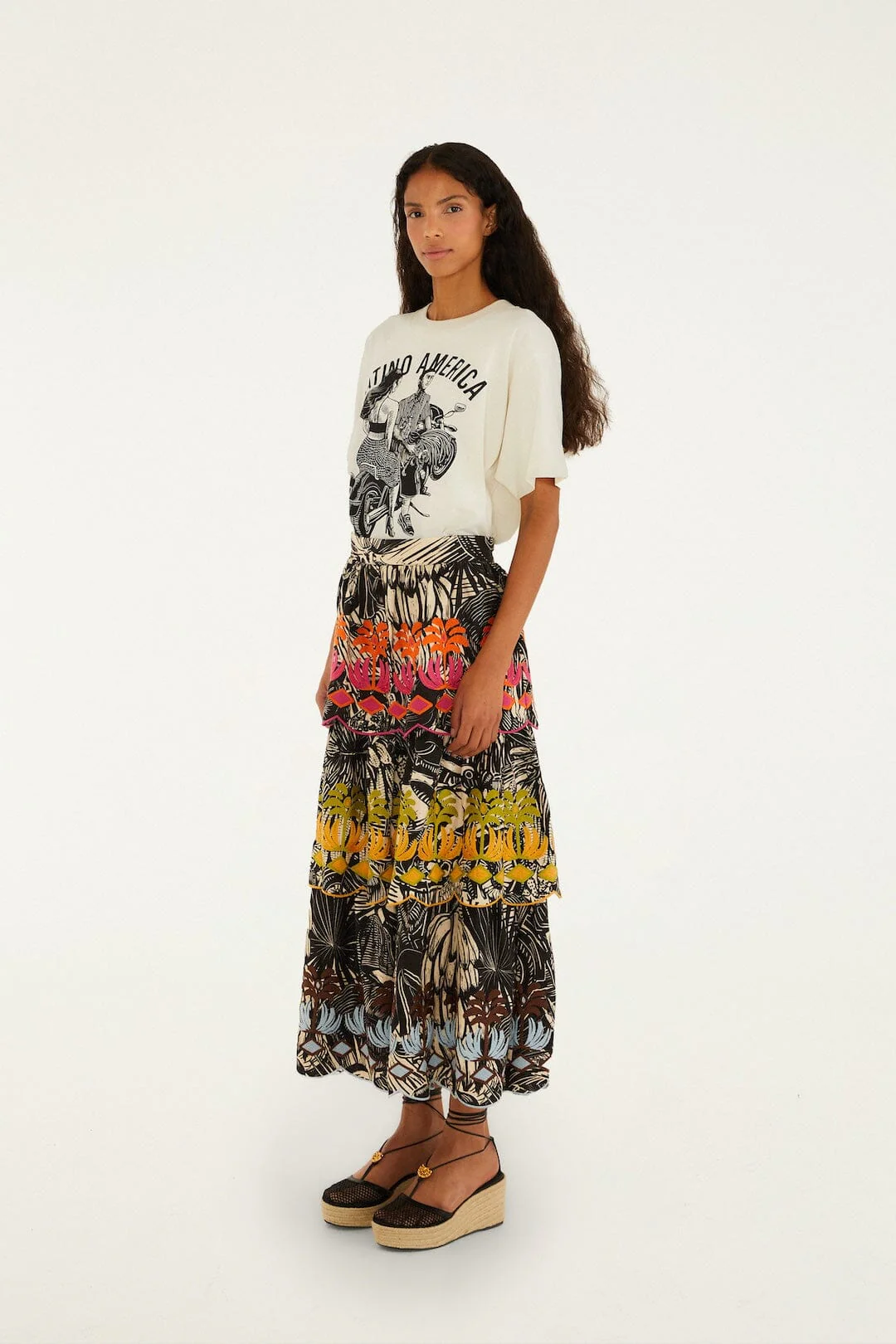 Black Ruta Layered Maxi Skirt - Image 4
