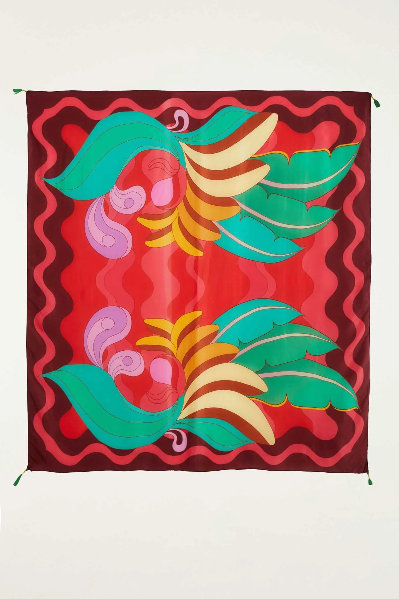 Sarong With Tassel Trim In The Four Corners - Image 2