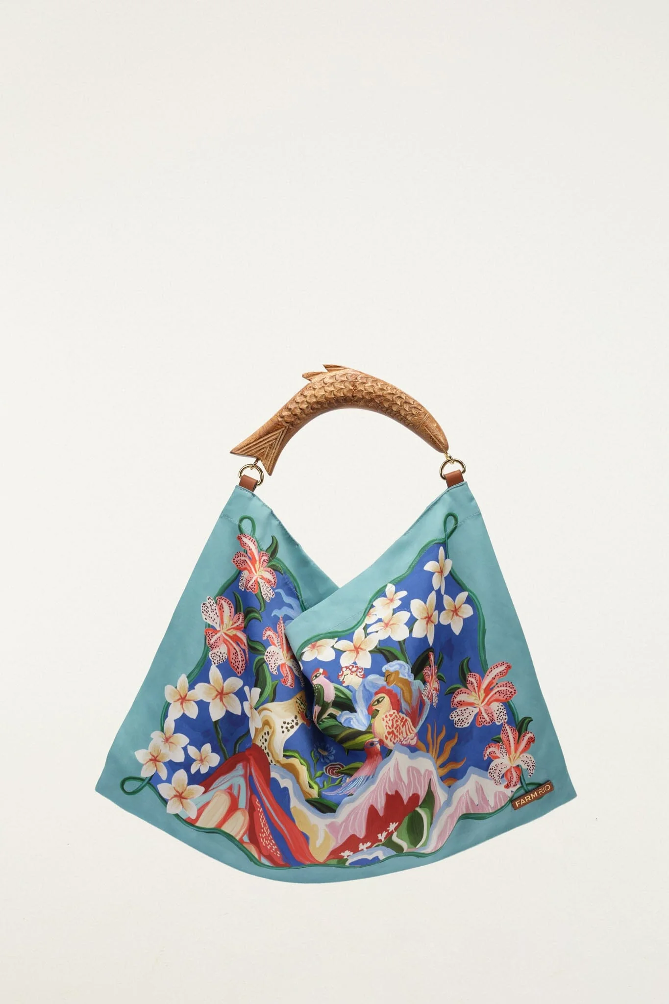 Light Blue Satin Small Scarf Bag
