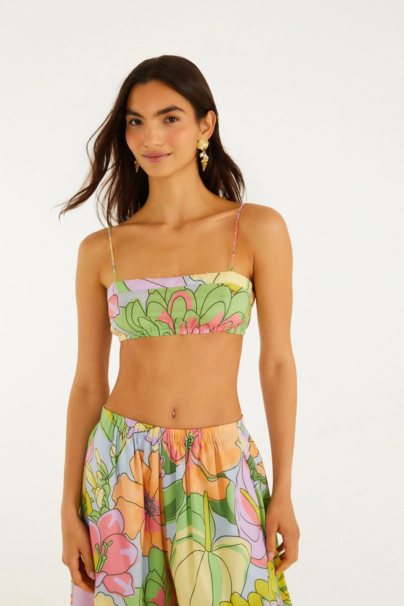 Multicolor Spring Affair Beaded  Crop Top - Image 2