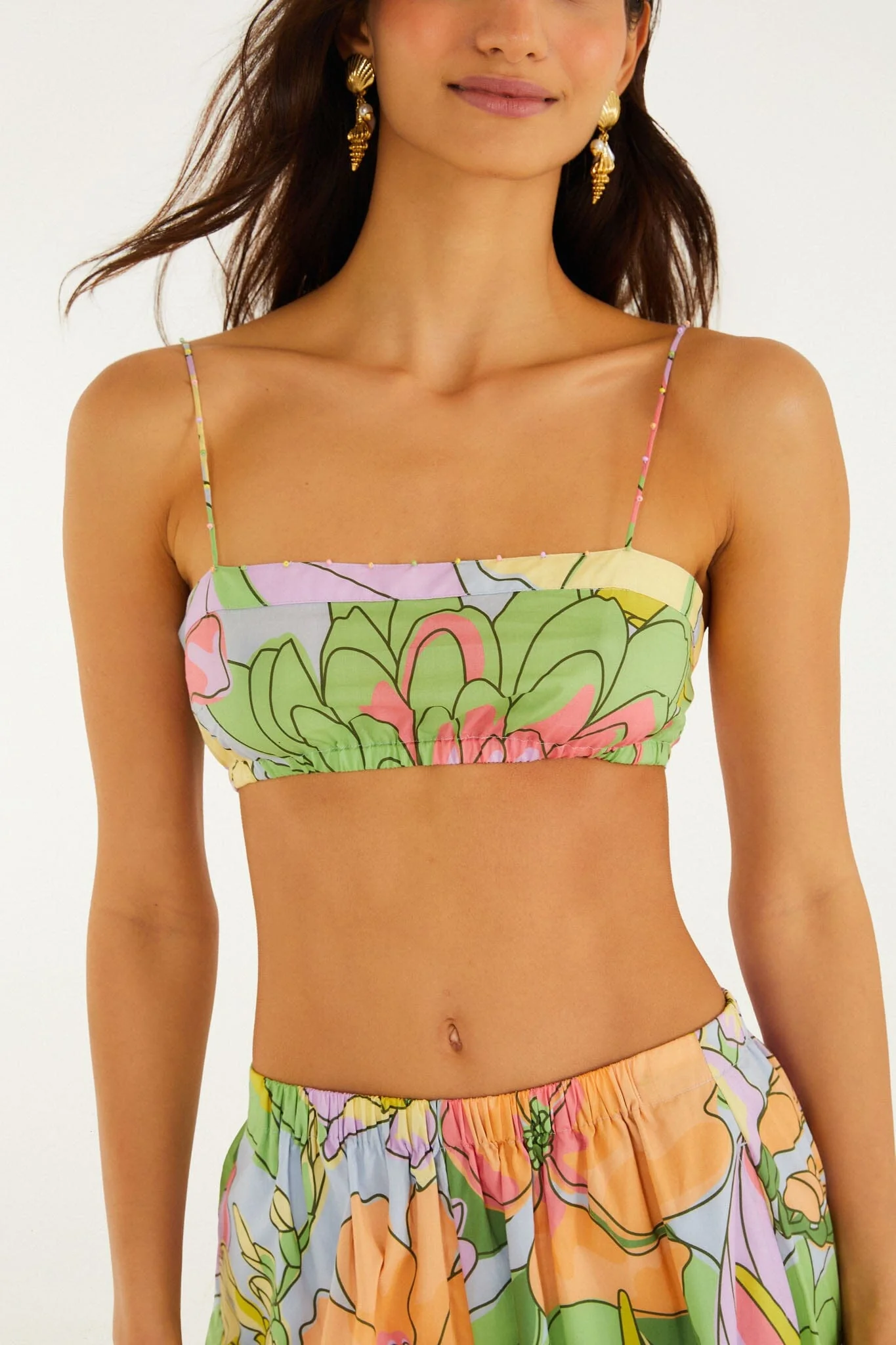 Multicolor Spring Affair Beaded  Crop Top - Image 4