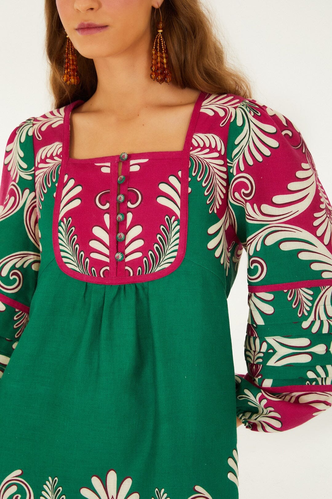 Multicolor Spring Arabesc Long Sleeve Mini Dress - Image 2