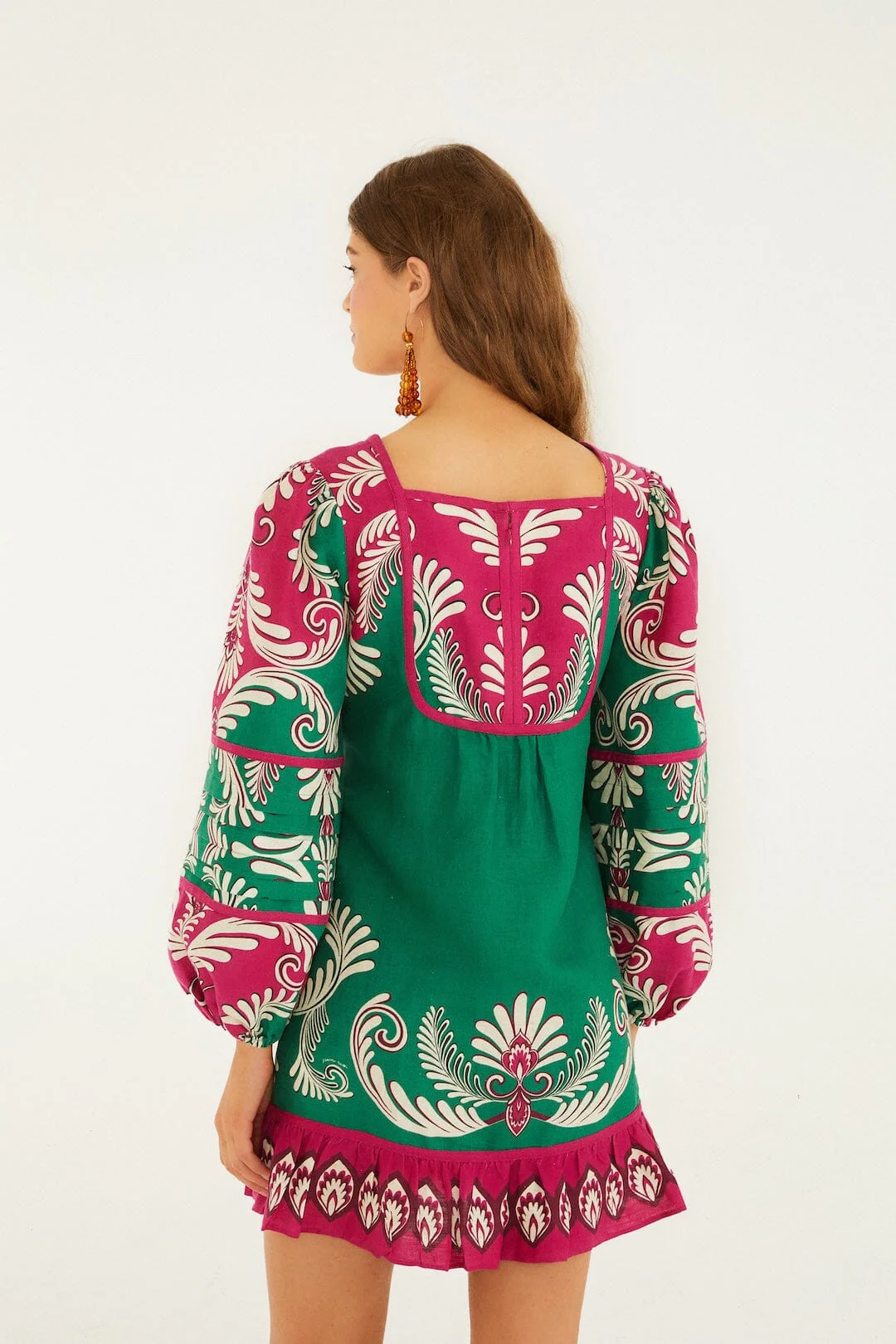 Multicolor Spring Arabesc Long Sleeve Mini Dress - Image 3