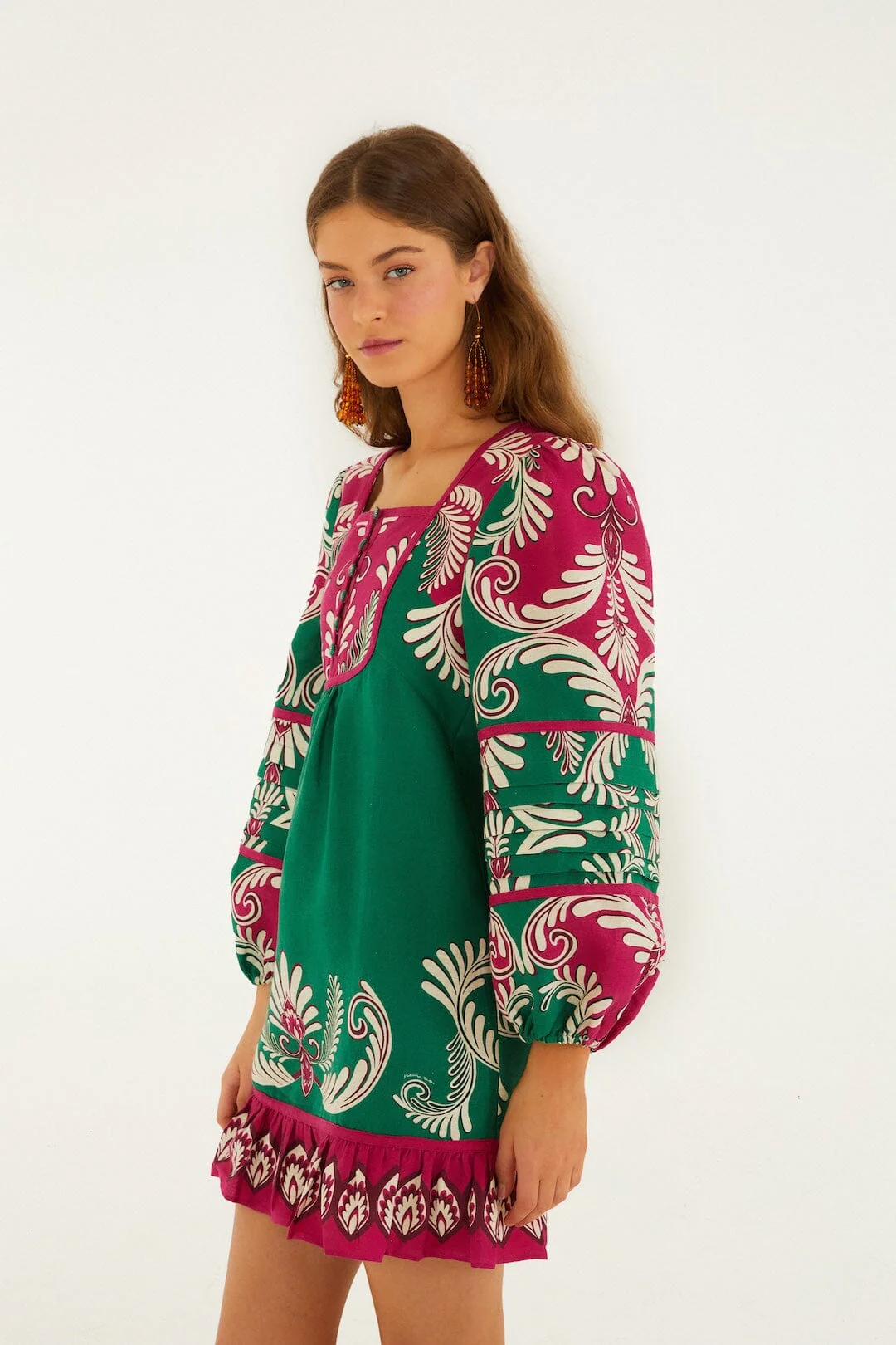 Multicolor Spring Arabesc Long Sleeve Mini Dress - Image 5