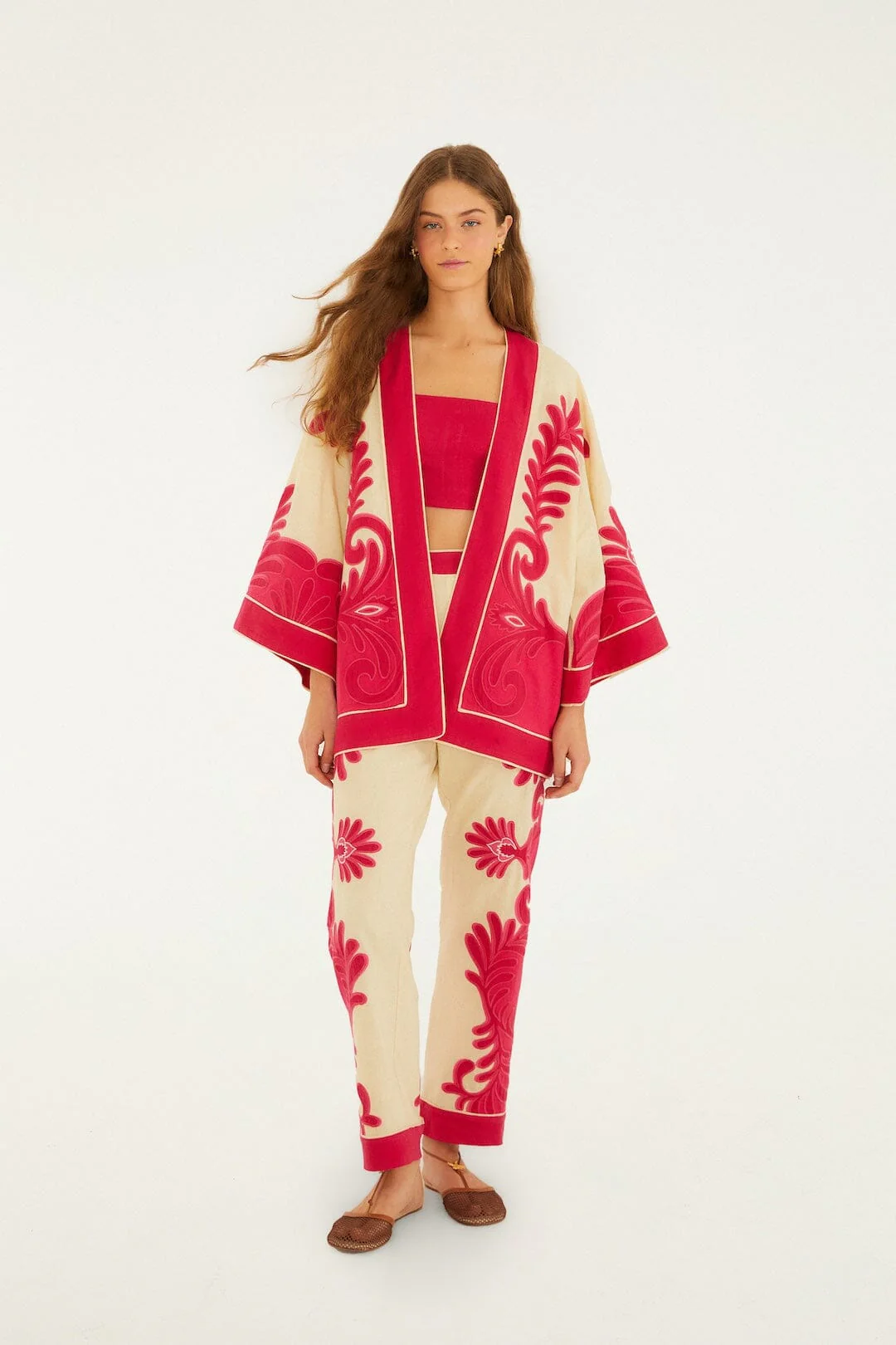 Pink Spring Arabesc Cutwork Kimono - Image 4