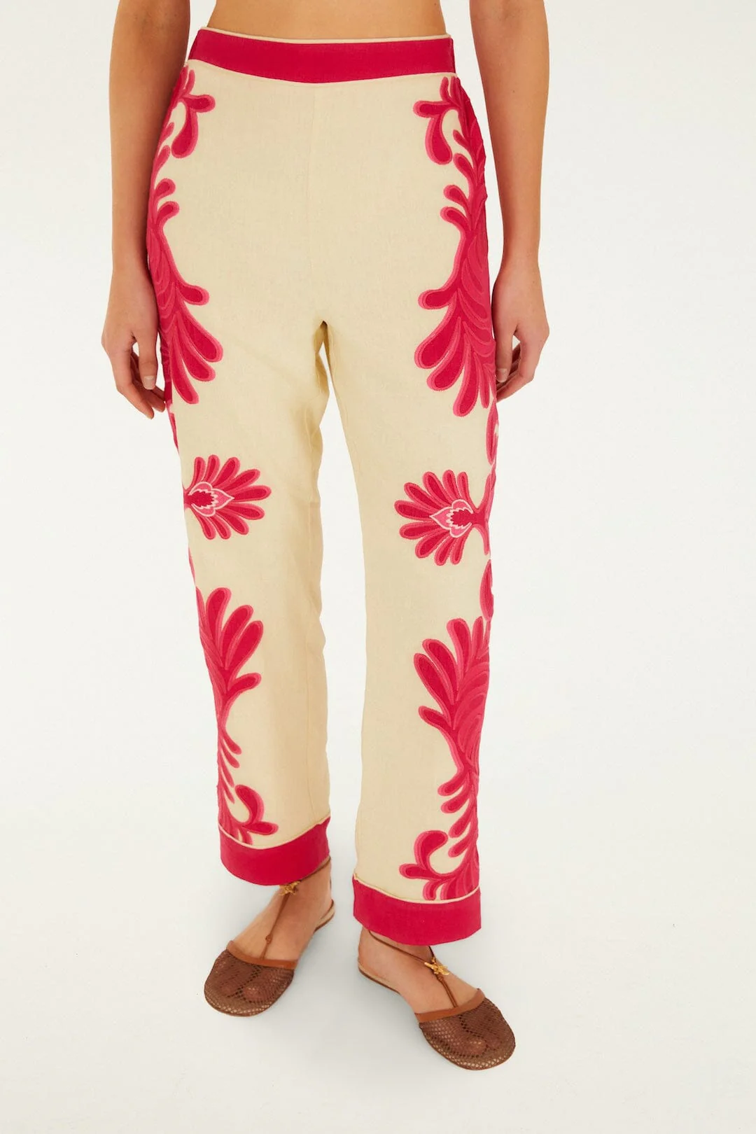 Pink Spring Arabesc Cutwork Pants - Image 3