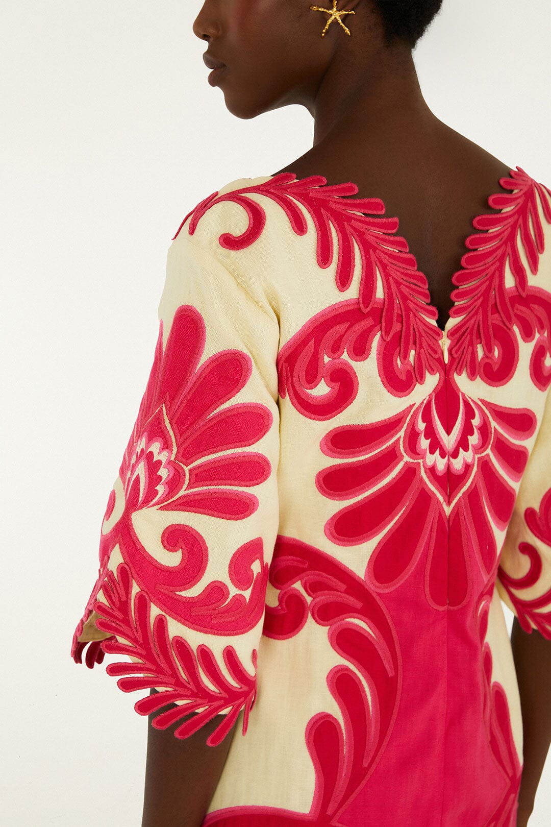 Pink Spring Arabesc Embroidered Mini Dress - Image 3