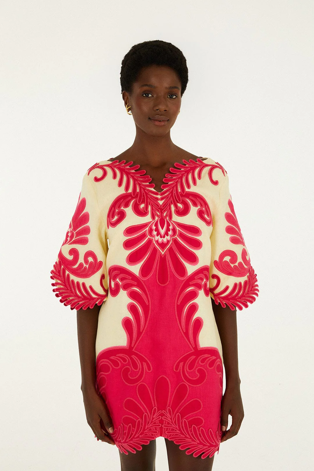 Pink Spring Arabesc Embroidered Mini Dress - Image 5