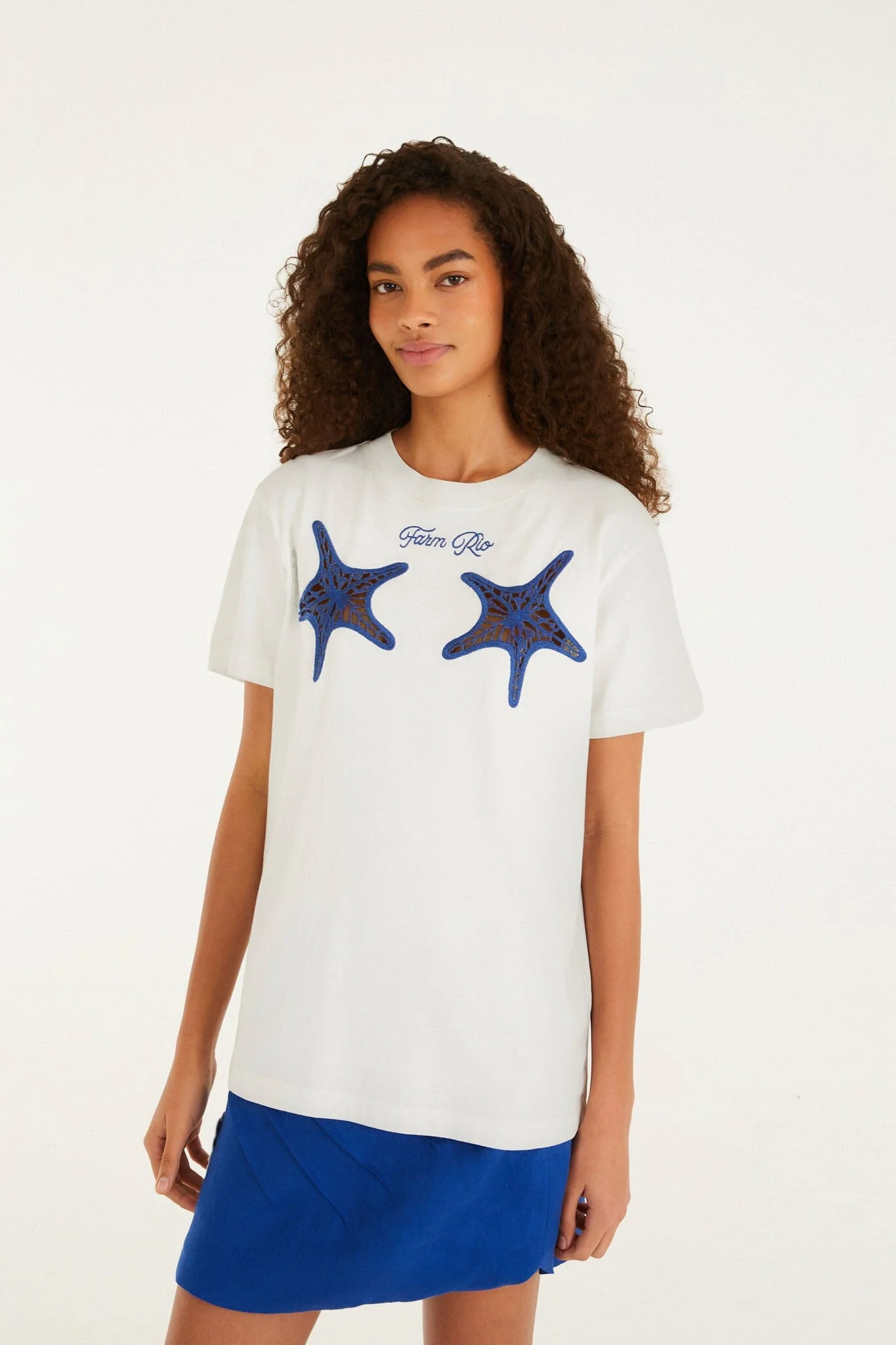 White Farm Rio Starfish Cut-Out  T-Shirt - Image 4