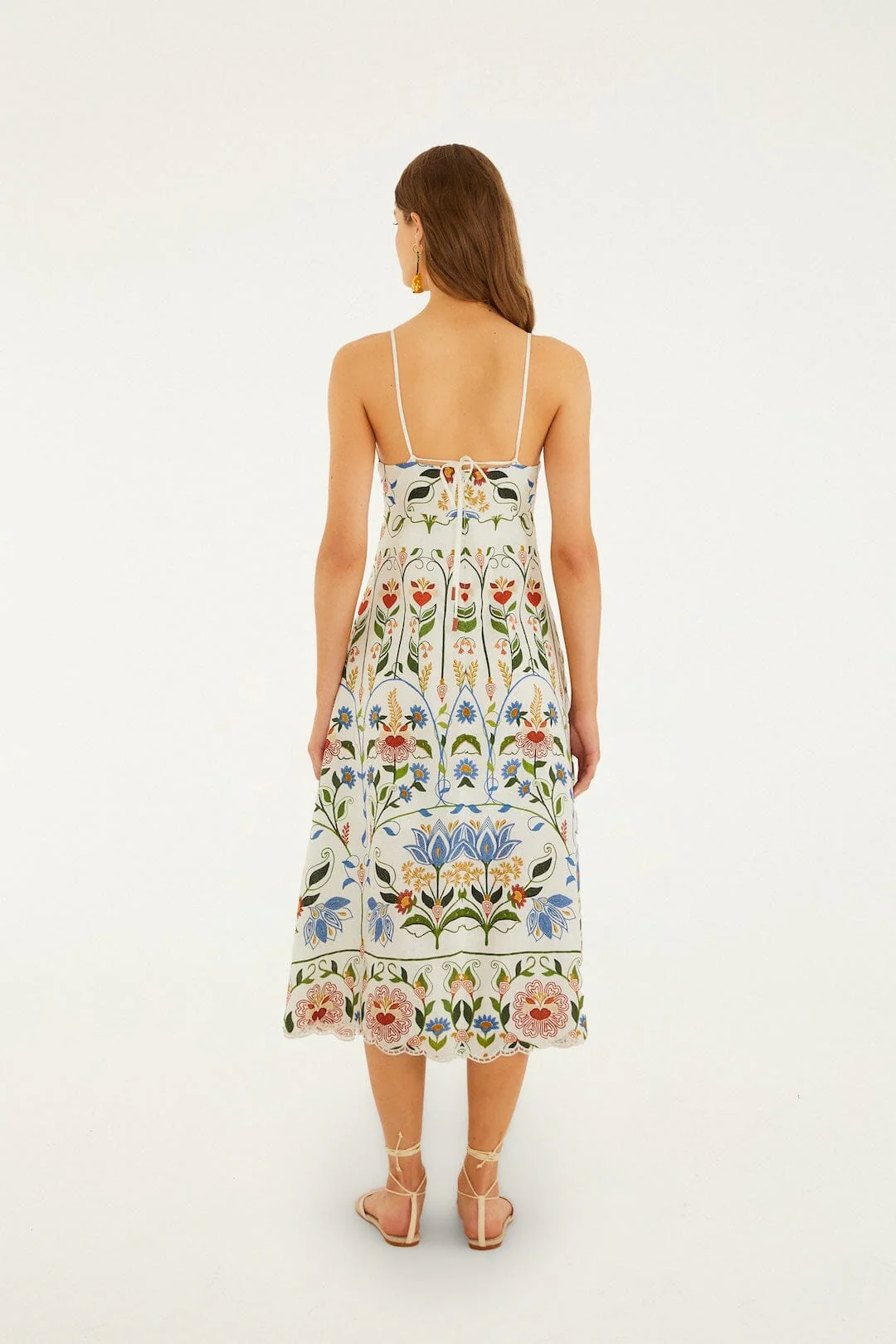 Off-White Stitched Garden Midi Dress - Image 3