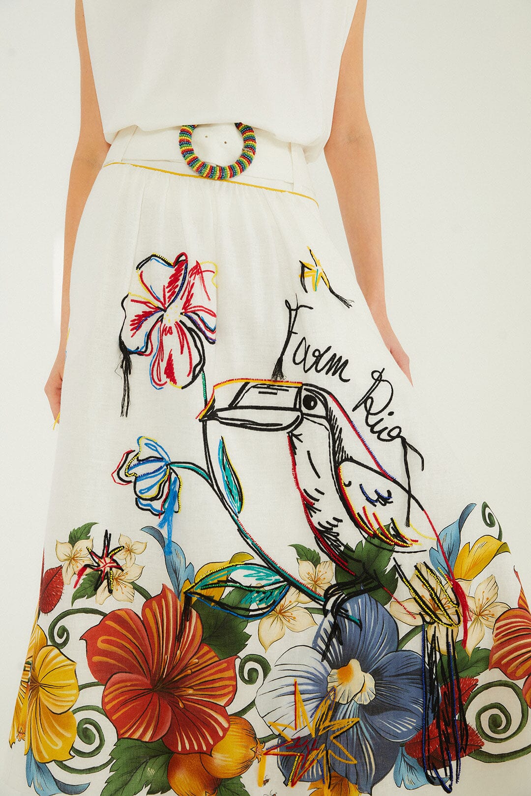 Off-White Tropi Embroidered Maxi Skirt - Image 2