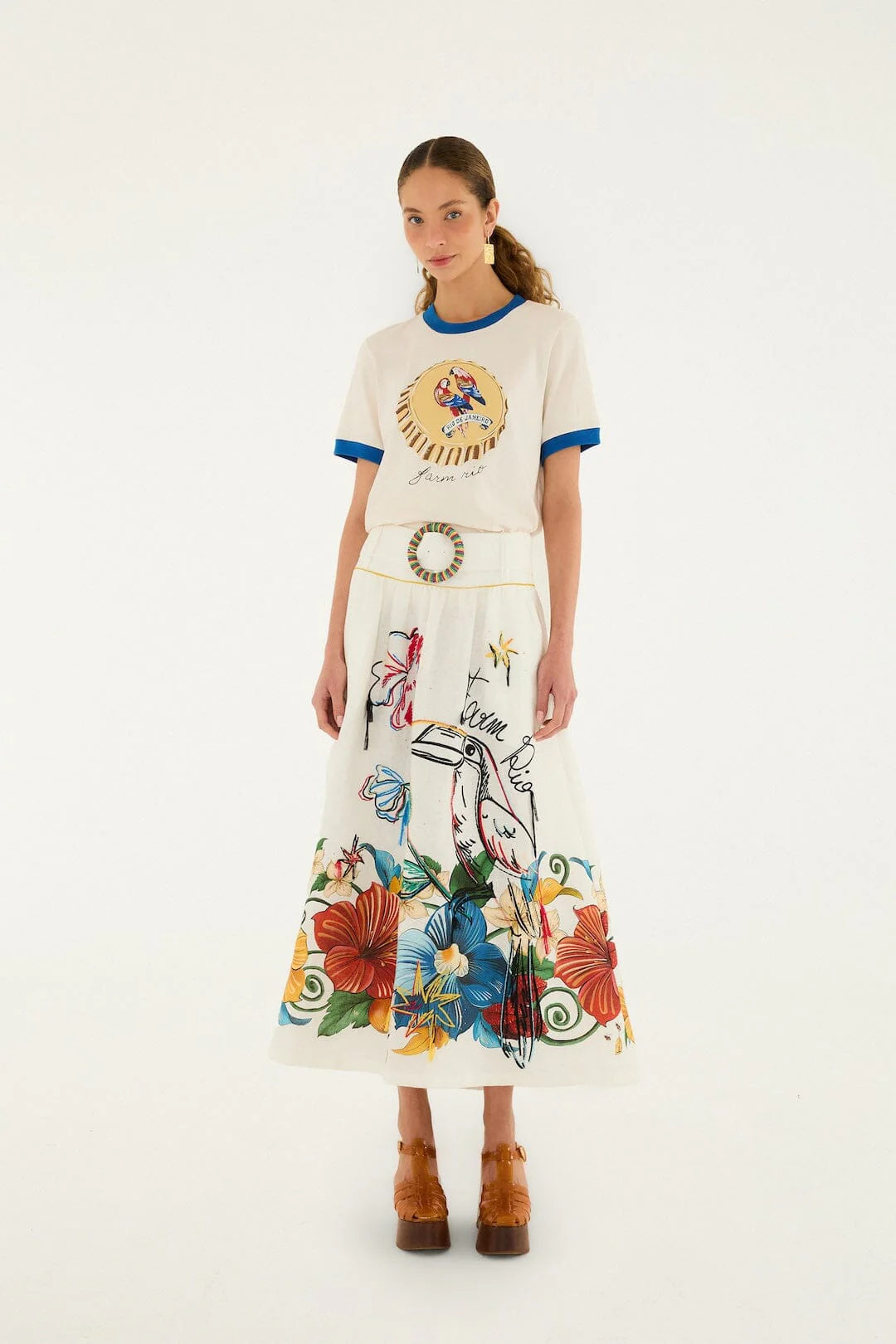 Off-White Tropi Embroidered Maxi Skirt - Image 5