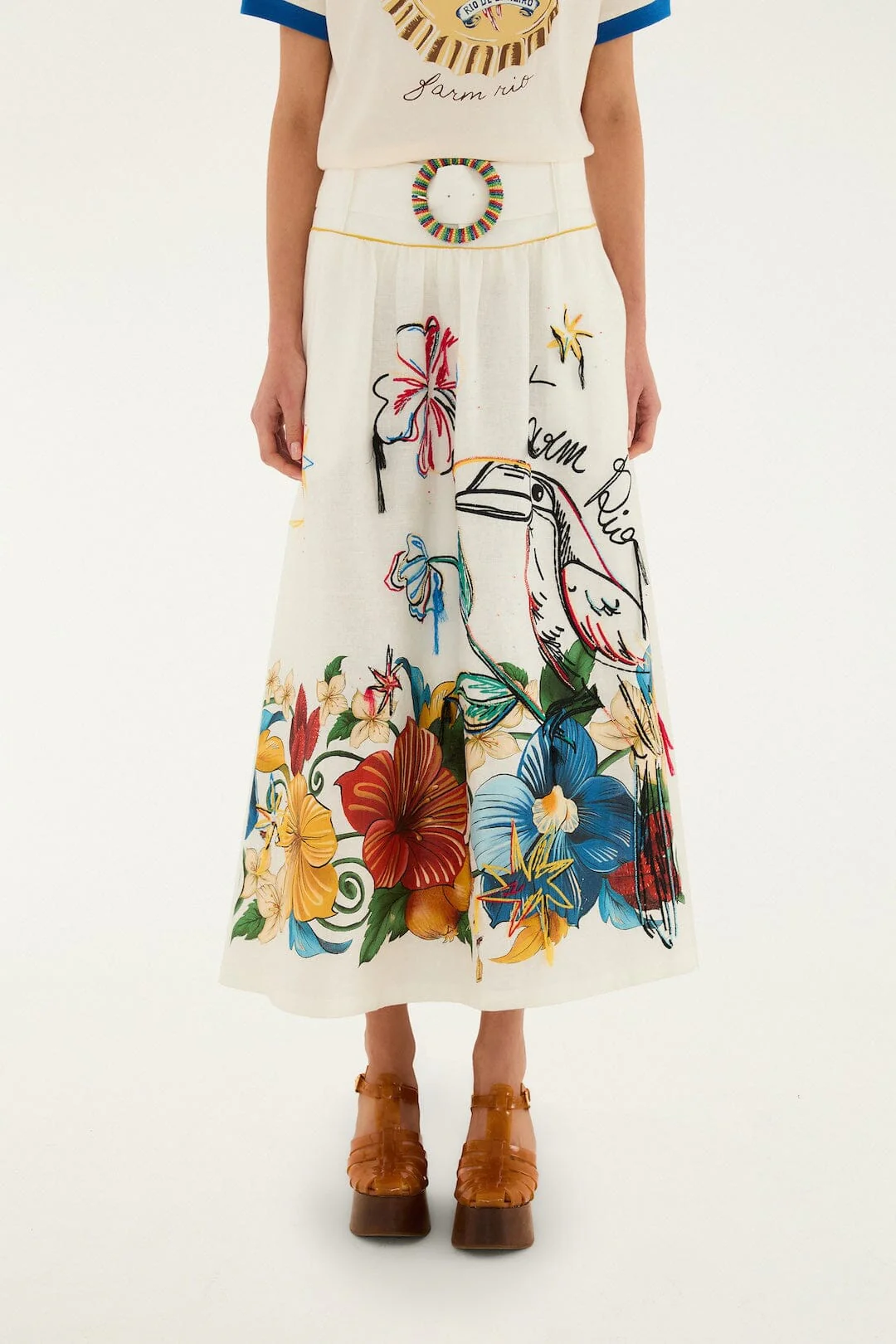 Off-White Tropi Embroidered Maxi Skirt - Image 6