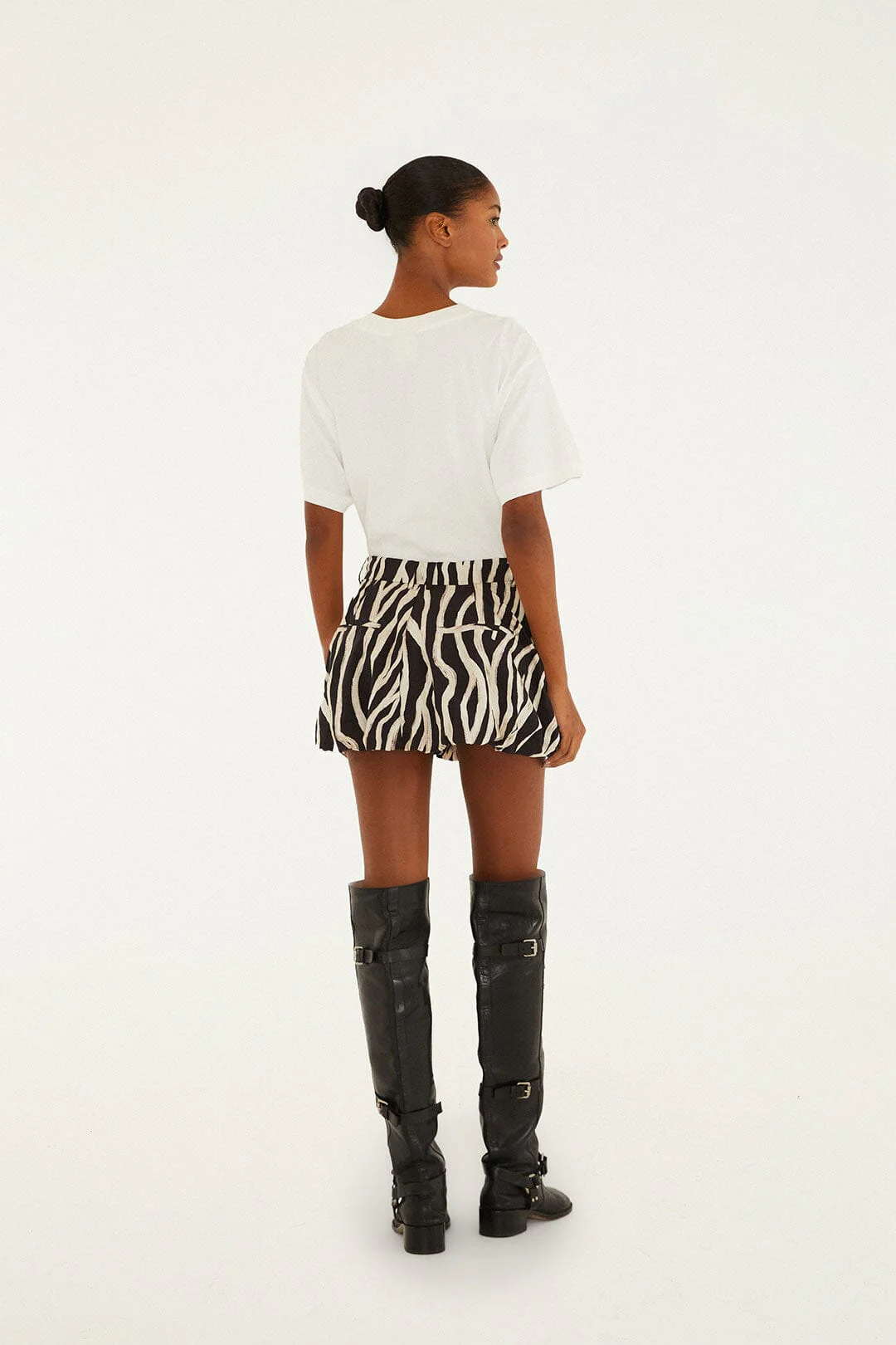Black Tropical Zebra  Mini Skirt - Image 4