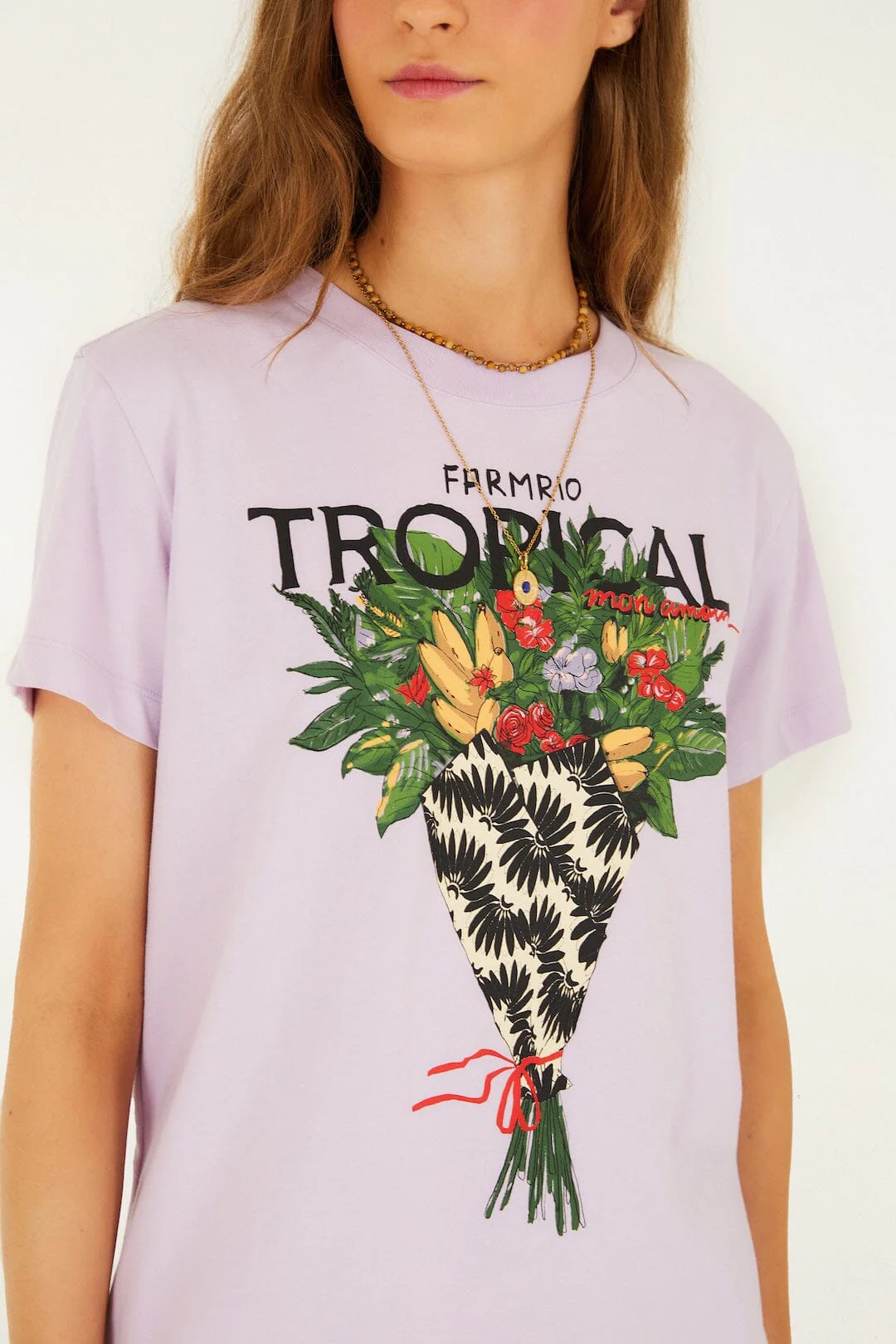 Lilac Tropical Bouquet  T-Shirt - Image 2