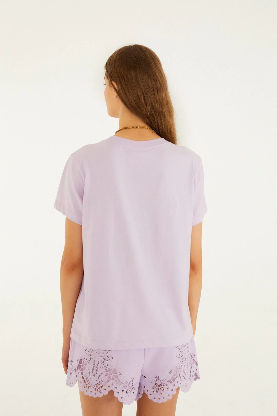 Lilac Tropical Bouquet  T-Shirt - Image 3