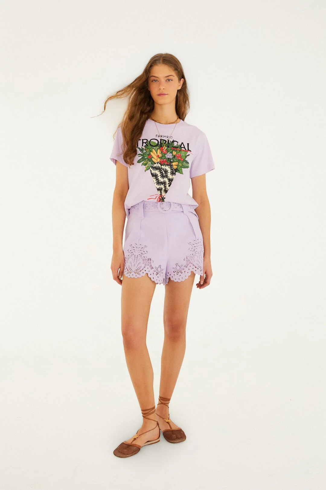 Lilac Tropical Bouquet  T-Shirt - Image 4