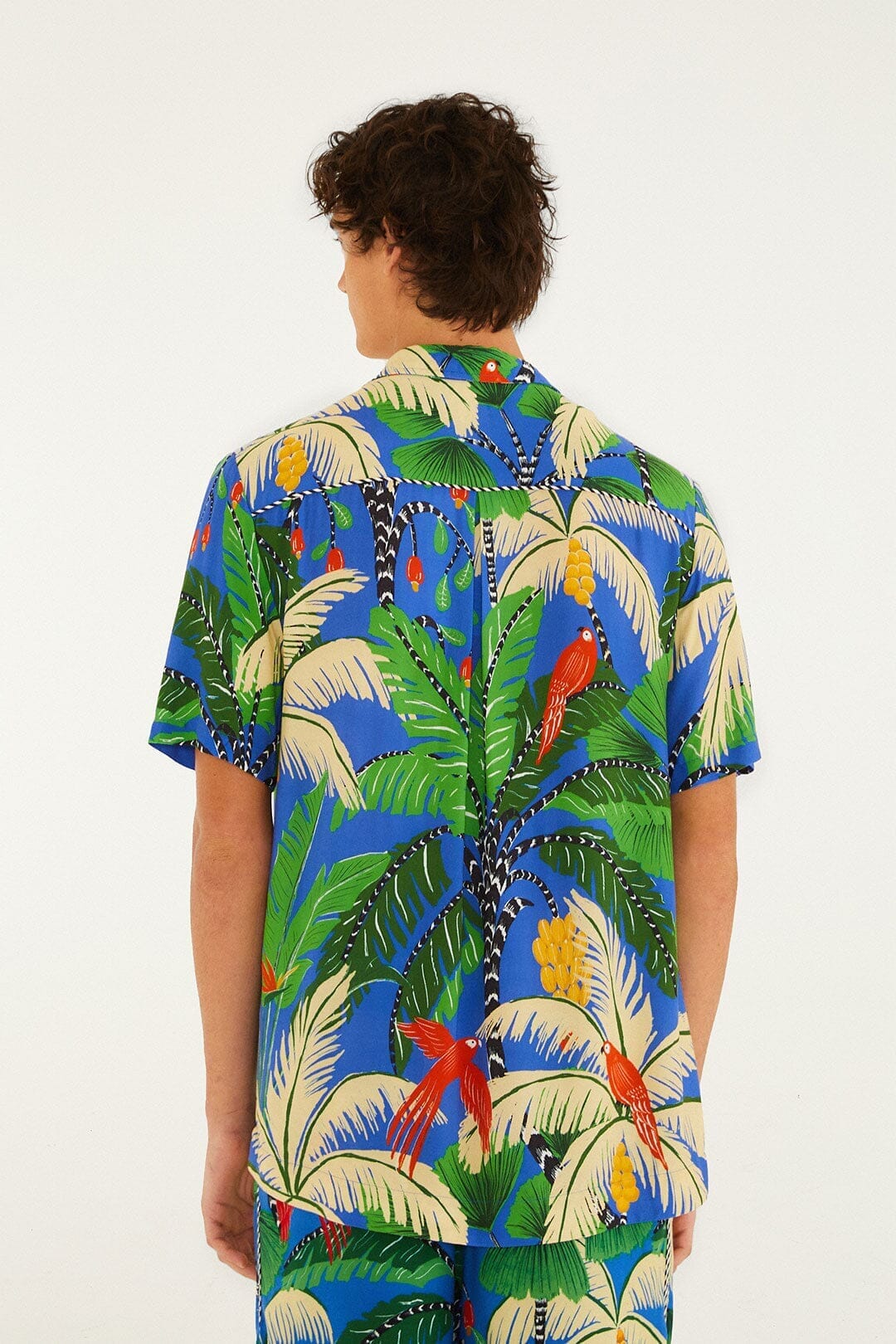 Blue Tropical Island Short Sleeve  Shirt - Image 3
