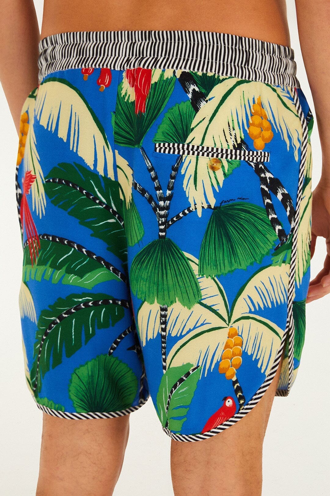 Blue Tropical Island Drawstring  Shorts - Image 3
