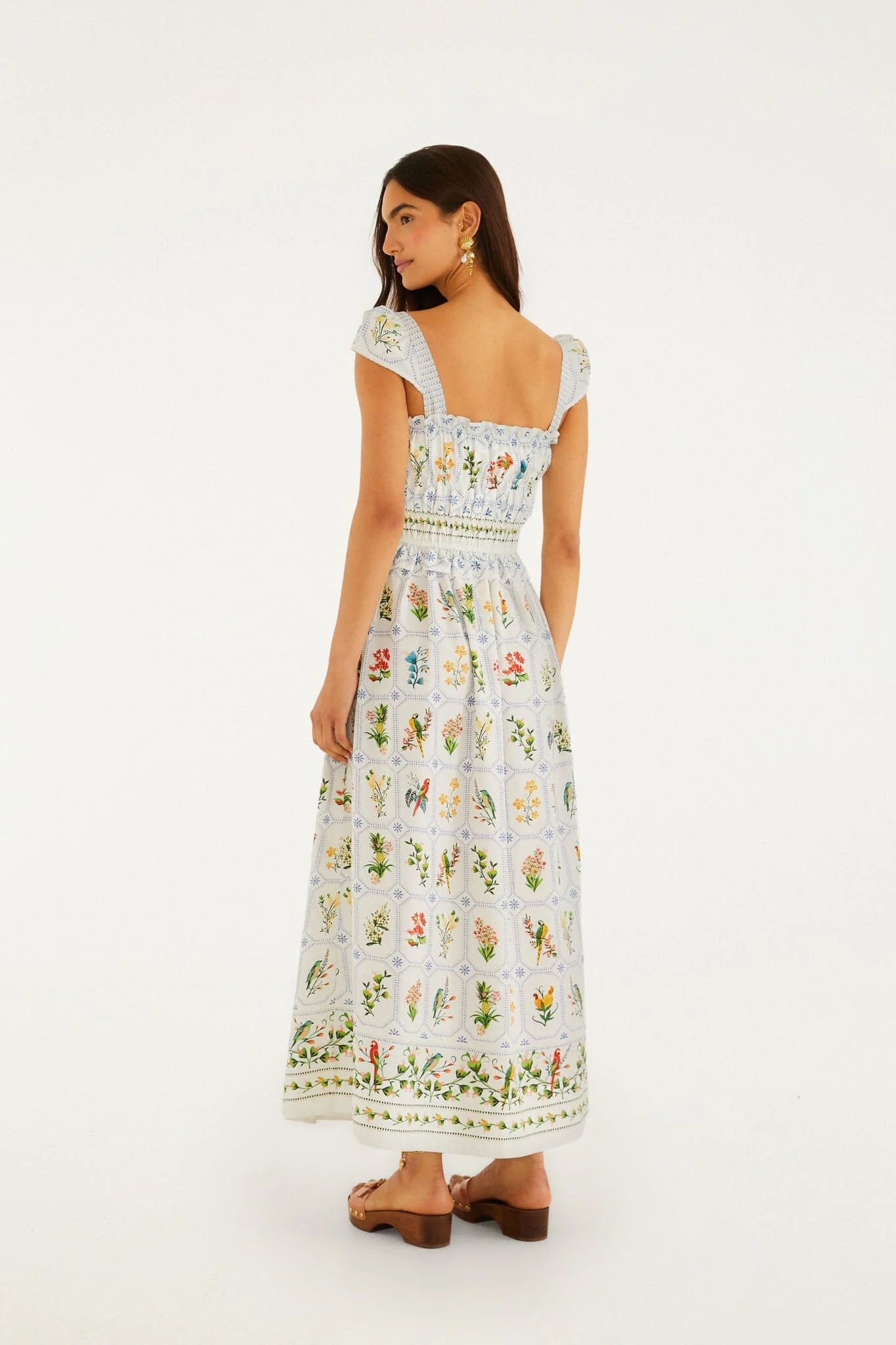 Off-White Tropical Porcelain  Maxi Dress - Image 3