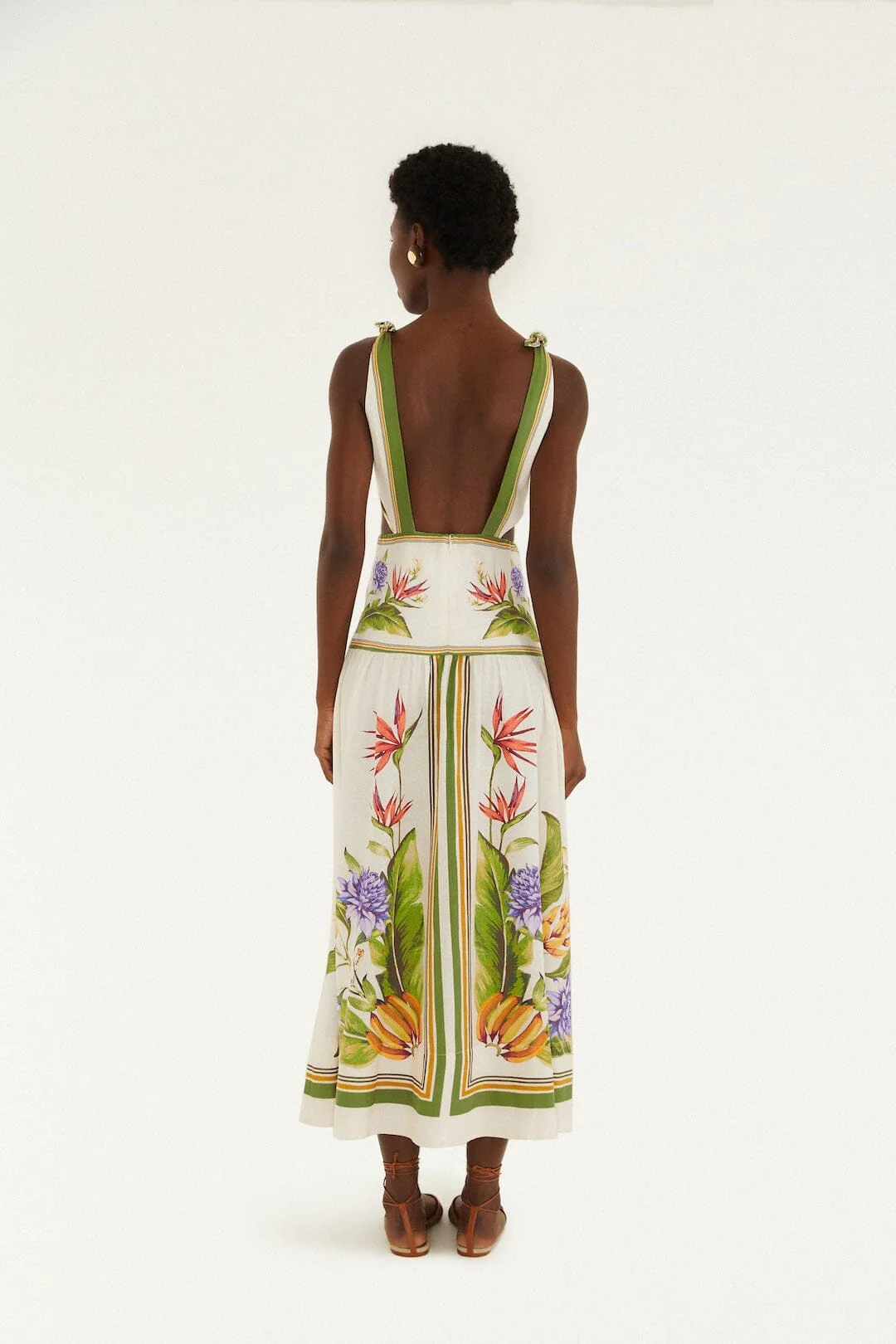 Sand Tropical Scarf Maxi Dress - Image 3
