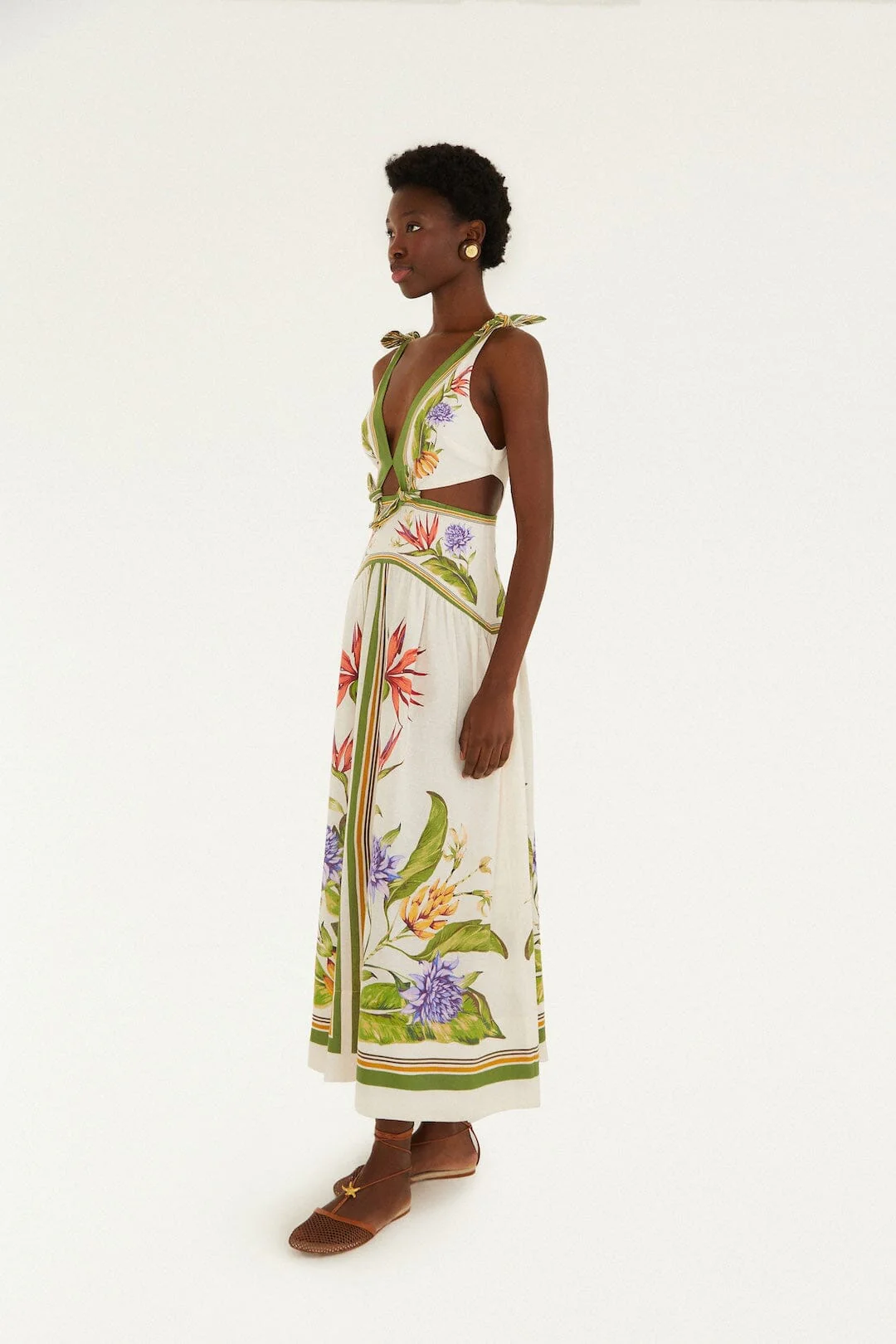 Sand Tropical Scarf Maxi Dress - Image 4