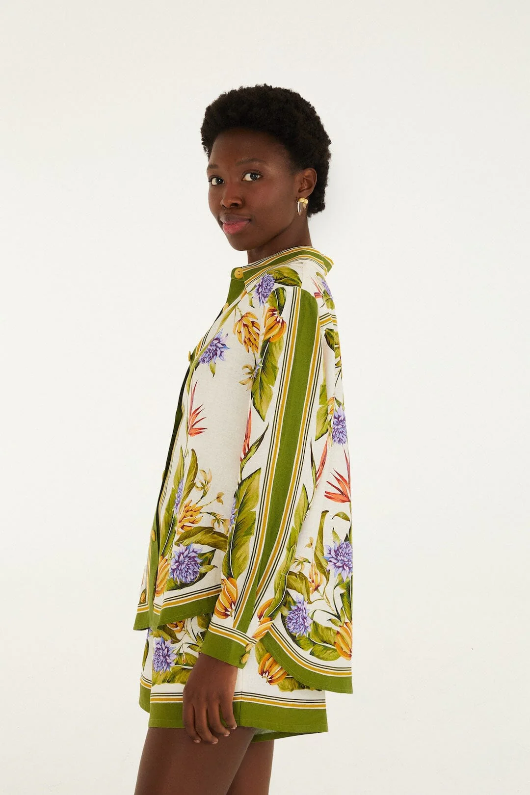 Sand Tropical Scarf Shirt - Image 5