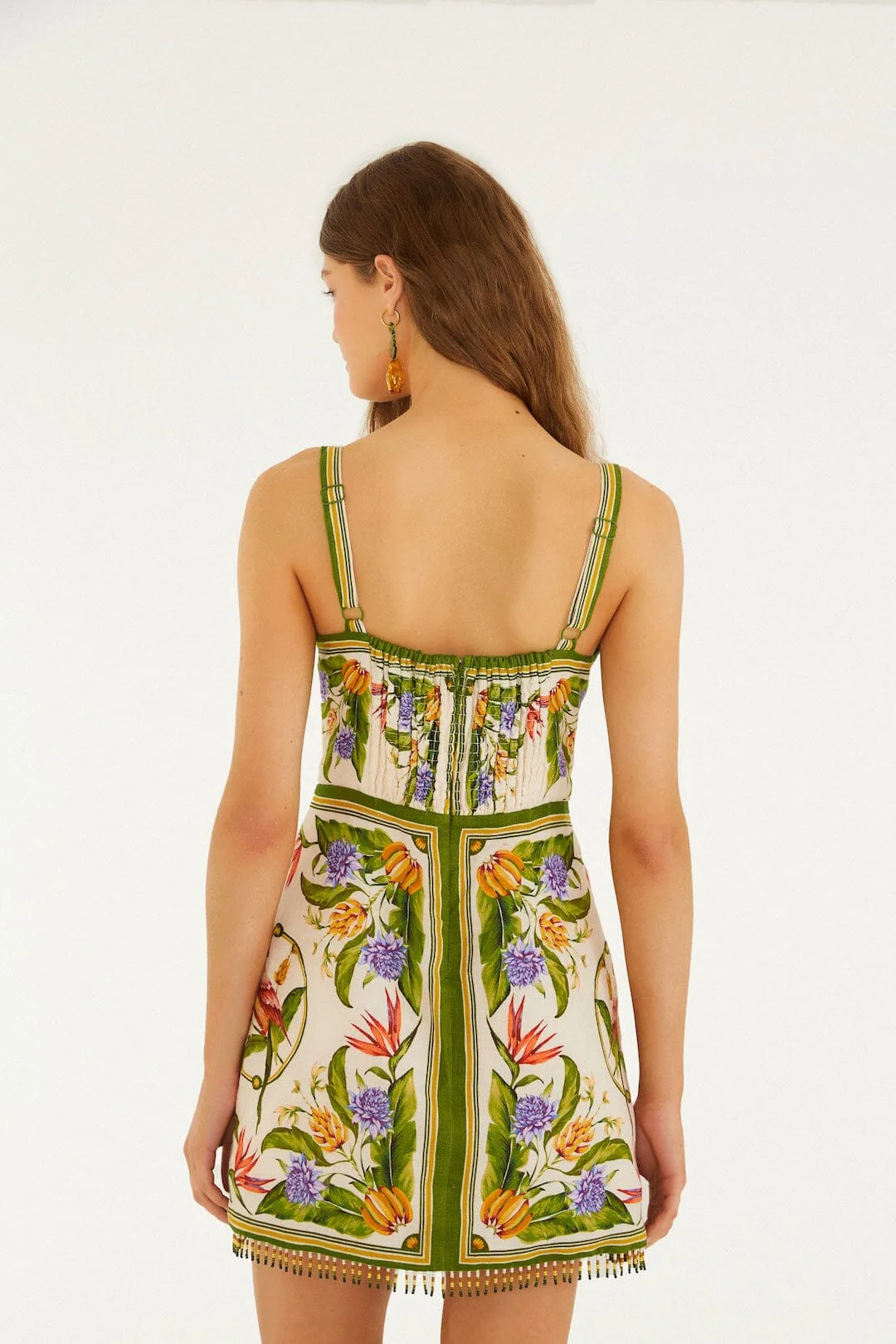 Sand Tropical Scarf Sleeveless Mini Dress - Image 3