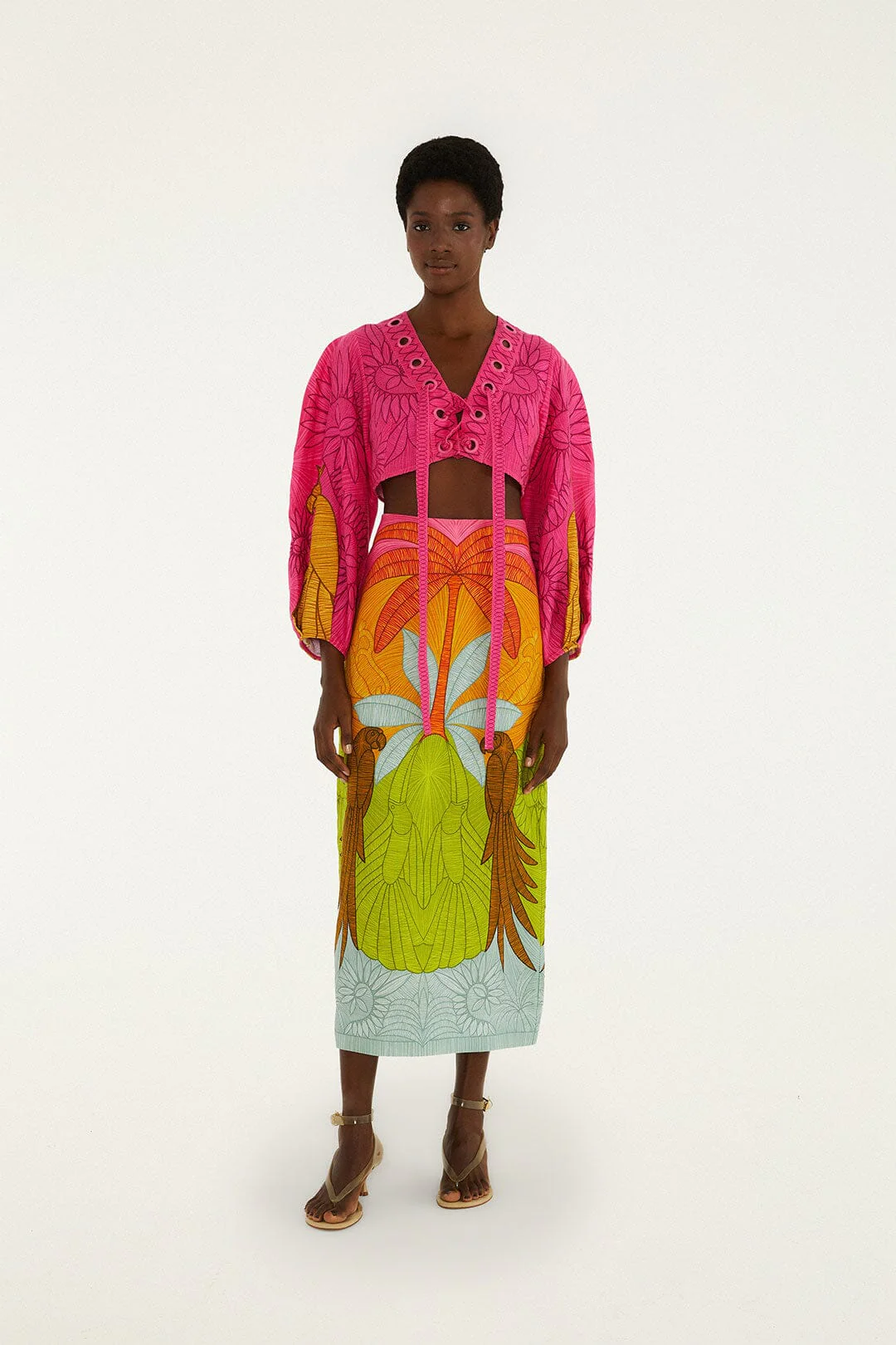 Multicolor Usiacuri Midi Skirt