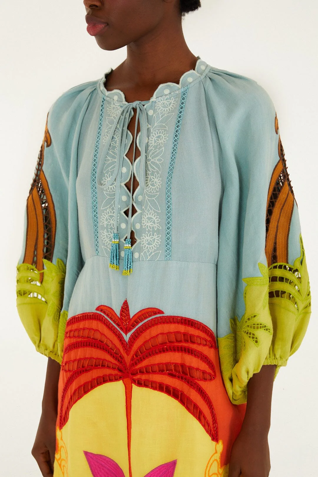 Multicolor Usiacuri Embroidered Richelieu Maxi Dress - Image 4