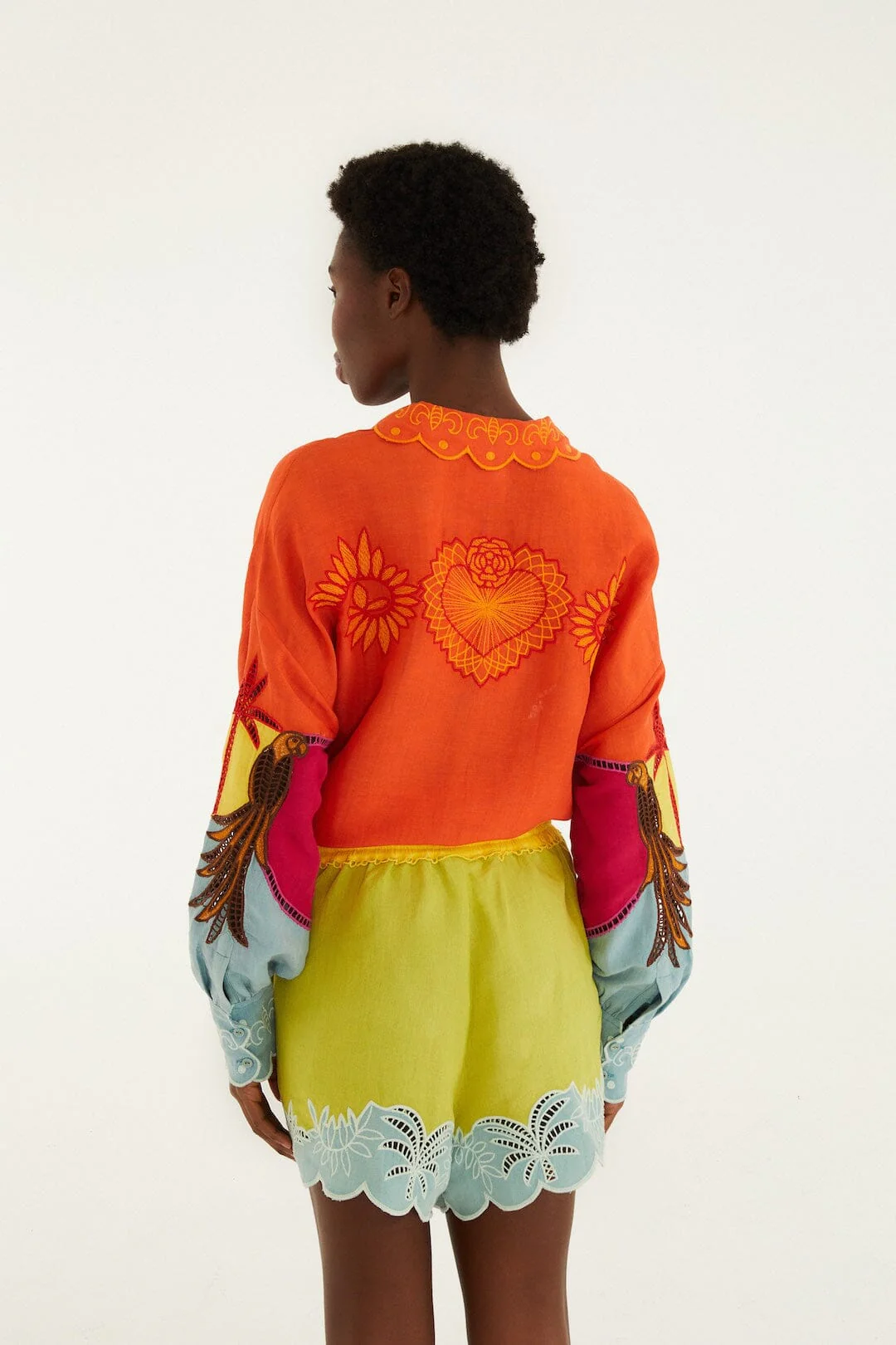 Multicolor Usiacuri Embroidered Richelieu Shorts - Image 3