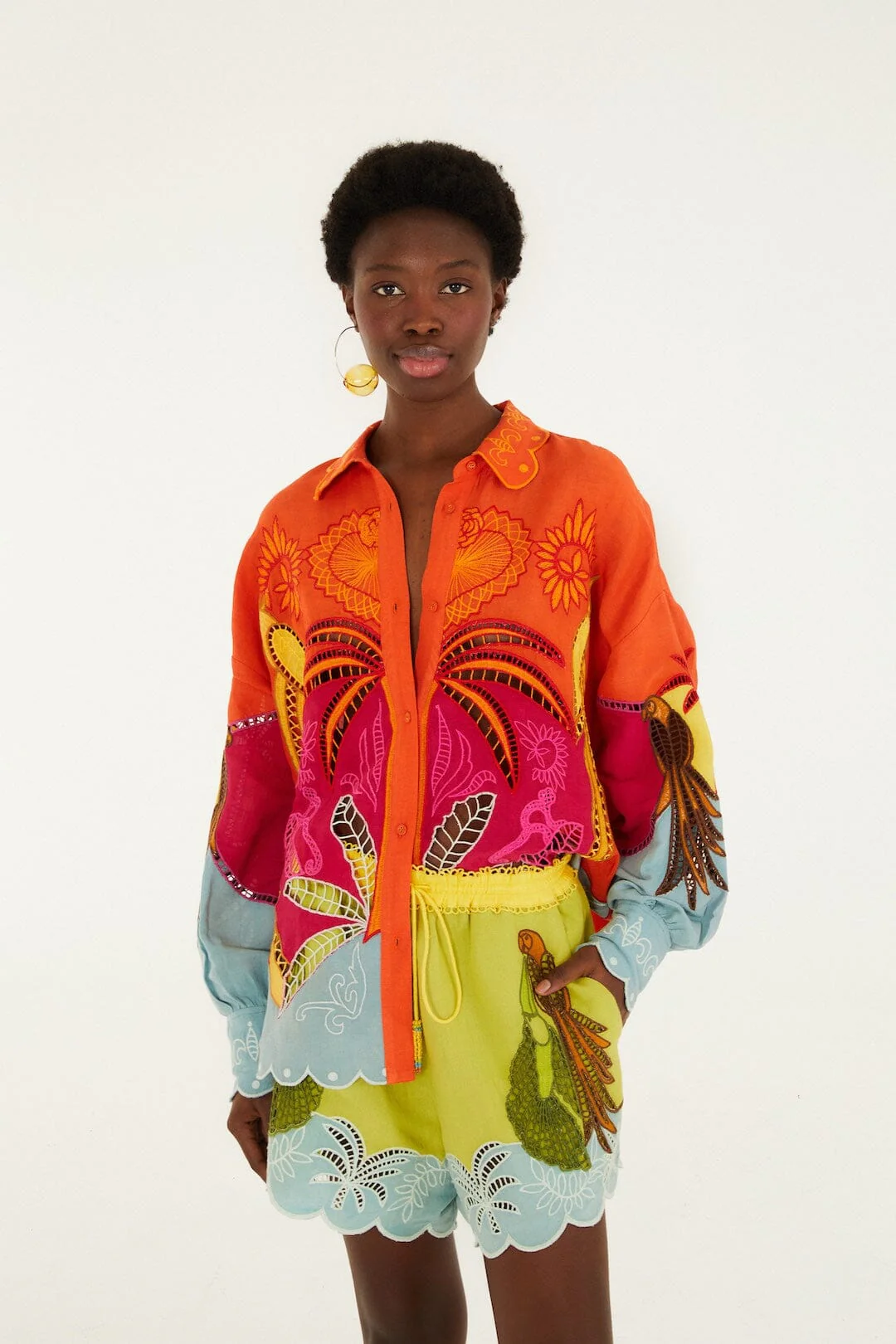 Multicolor Usiacuri Embroidered Richelieu Shorts - Image 4