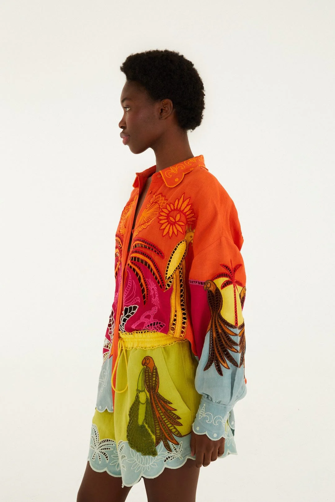 Multicolor Usiacuri Embroidered Richelieu Shorts - Image 5