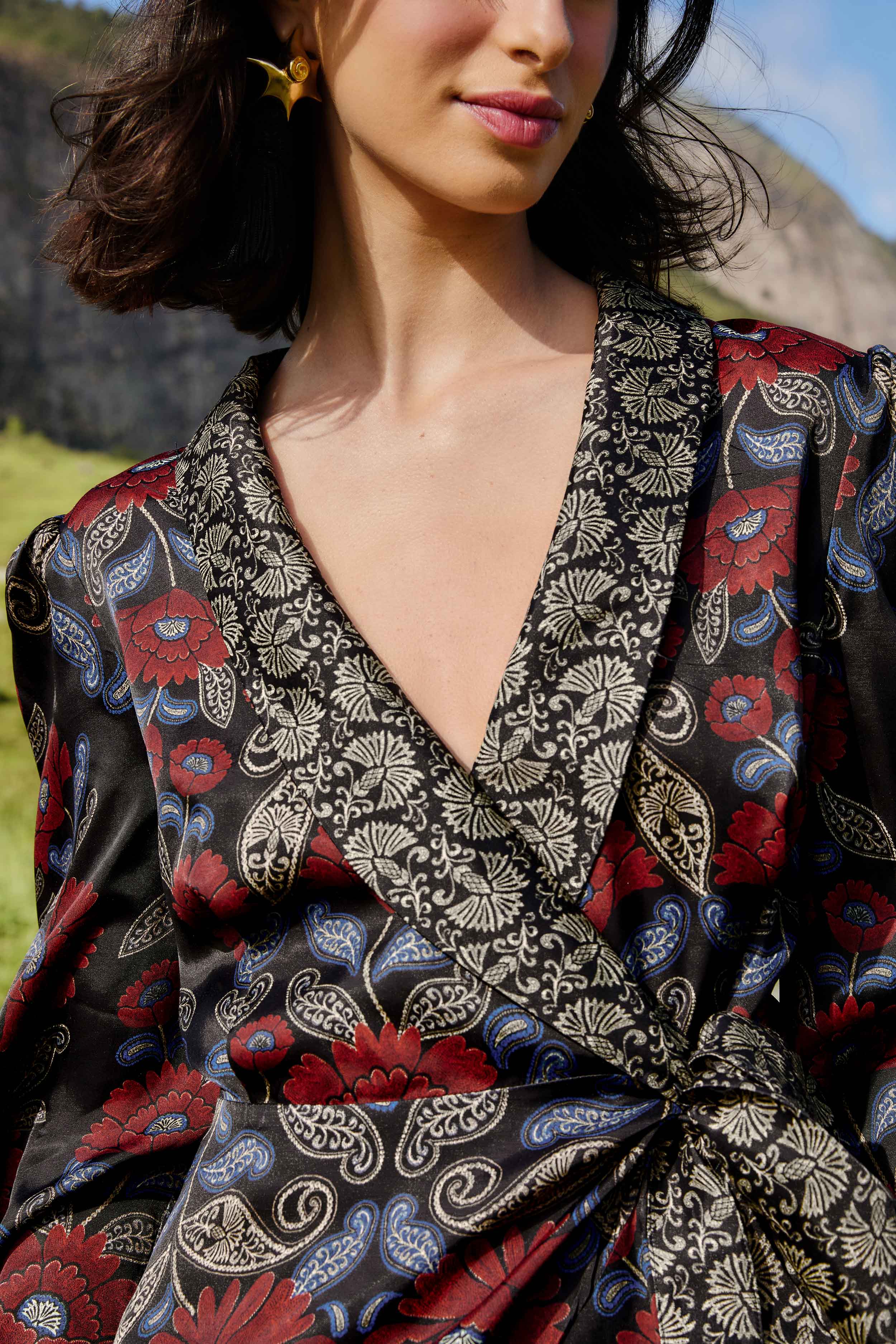 Black Valentina Wrap  Mini Dress - Image 3