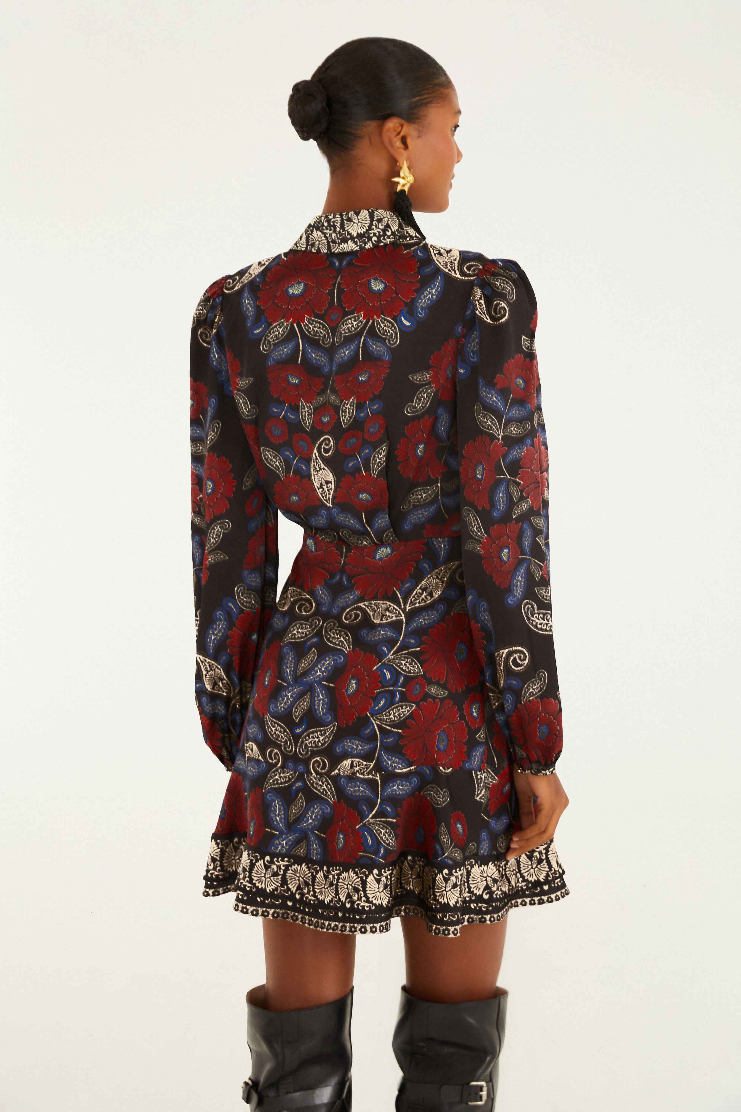 Black Valentina Wrap  Mini Dress - Image 4