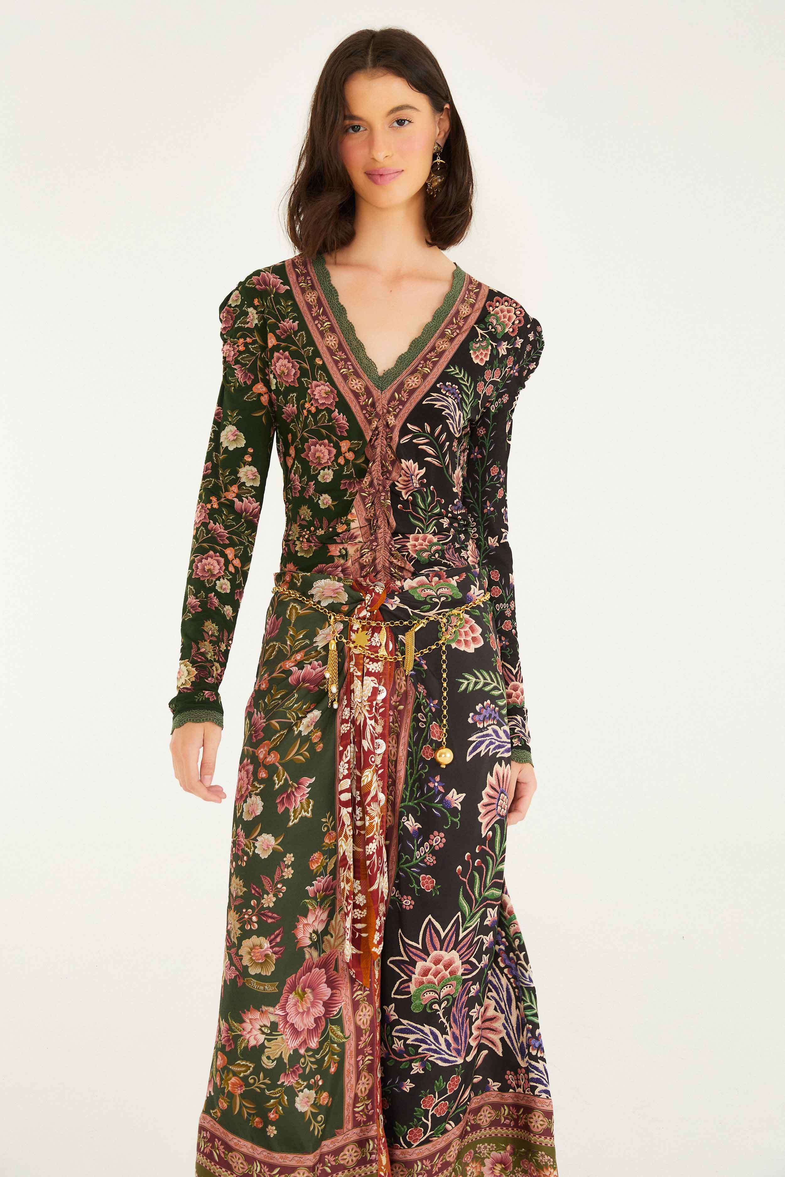 Mixed Winter Garden  Midi Skirt - Image 3